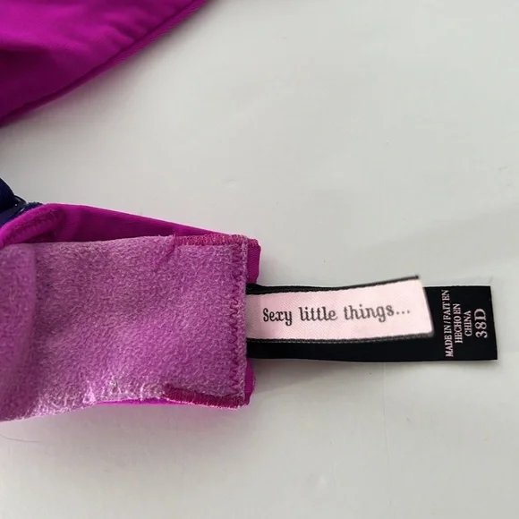 VICTORIA’S SECRET “Sexy Little Things” Bra 38D Magenta Pink Push Up Underwire - Picture 5 of 5